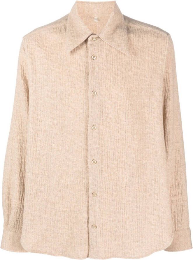 Sunflower Overhemd met puntkraag Beige