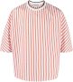 Sunnei Gestreept T-shirt Wit - Thumbnail 1