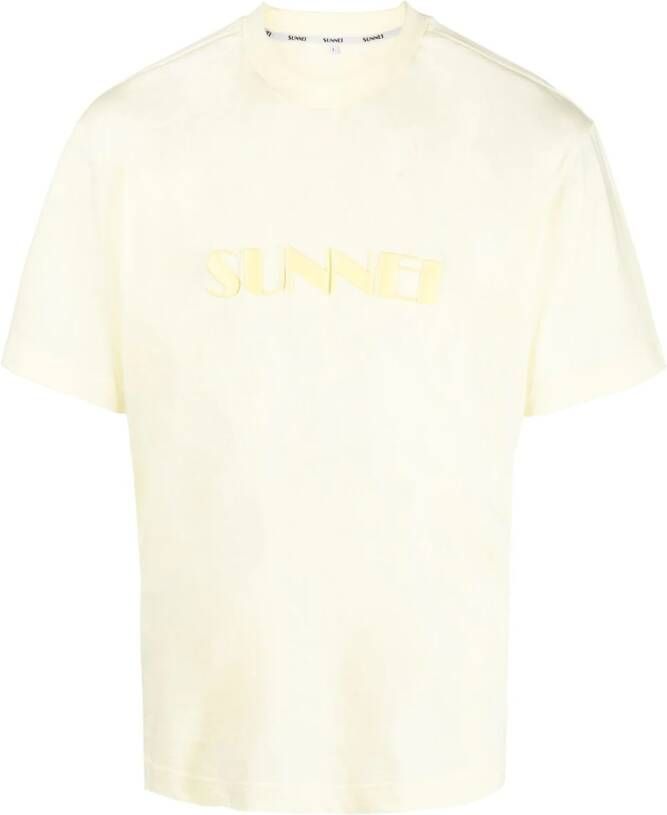 Sunnei T-shirt met logoprint Geel