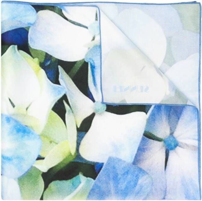 Sunnei Sjaal met bloemenprint Blauw