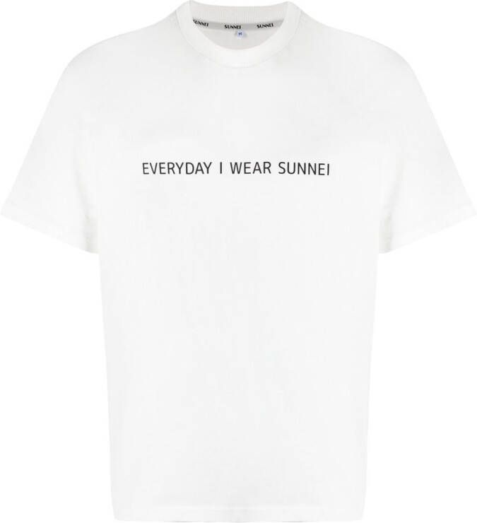 Sunnei T-shirt met tekst Wit