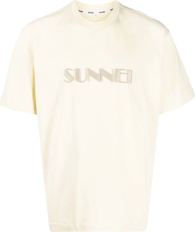 Sunnei T-shirt met geborduurd logo Beige