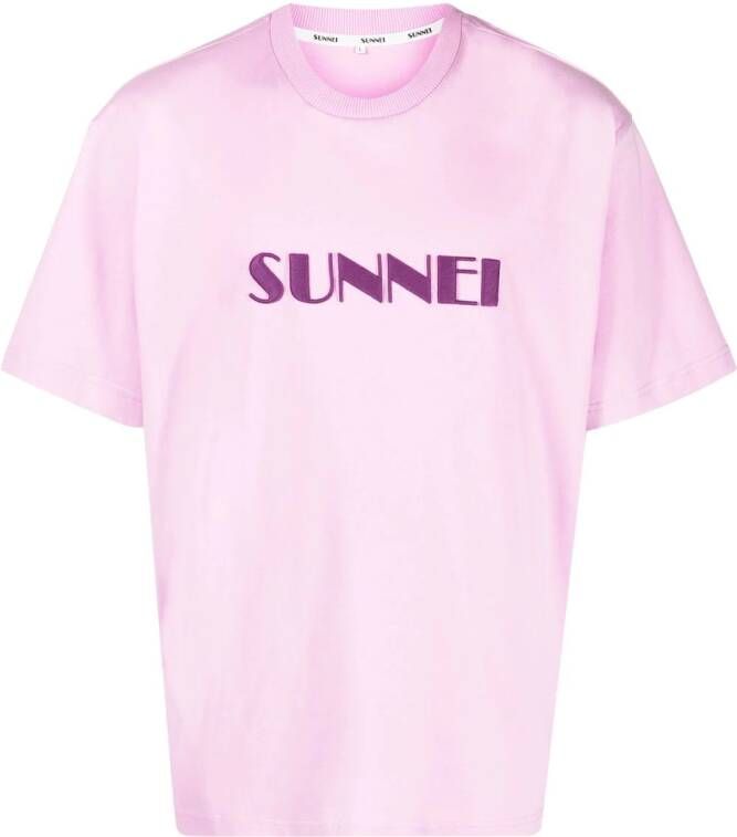 Sunnei T-shirt met geborduurd logo Roze