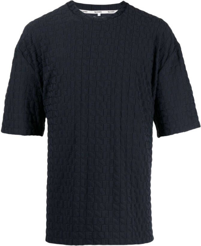 Sunnei T-shirt met logo-reliëf Blauw