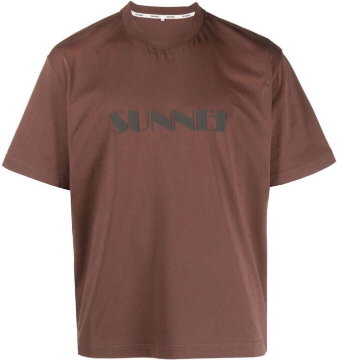 Sunnei T-shirt met logoprint Bruin