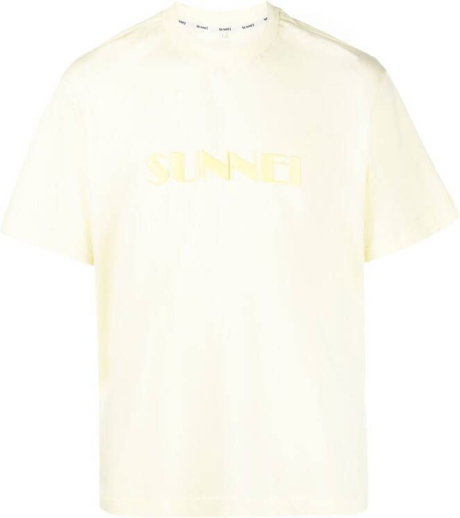 Sunnei T-shirt met logoprint Geel