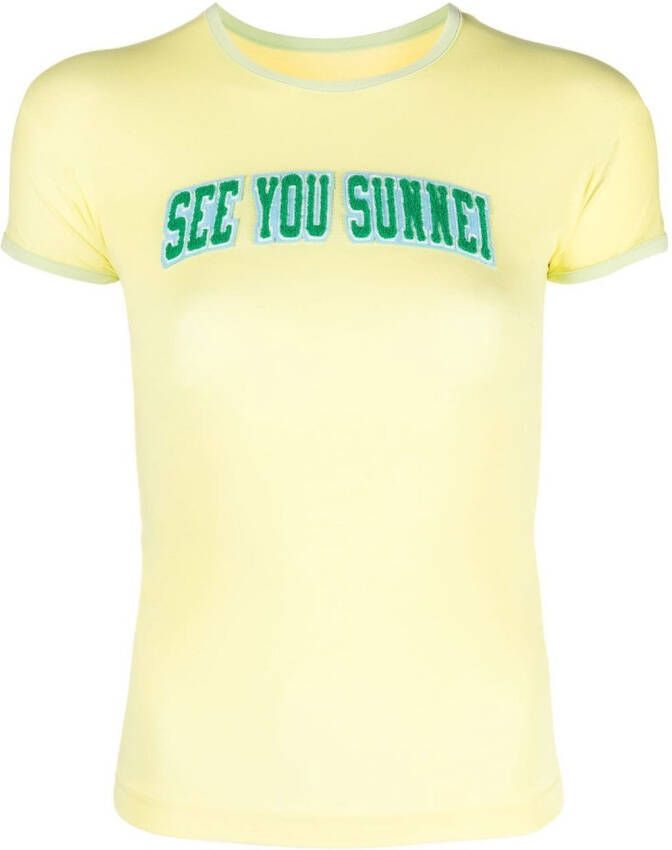 Sunnei T-shirt met tekst Geel