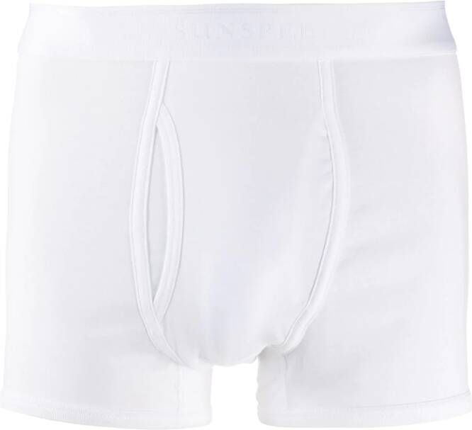 Sunspel Boxershorts met logo tailleband Wit