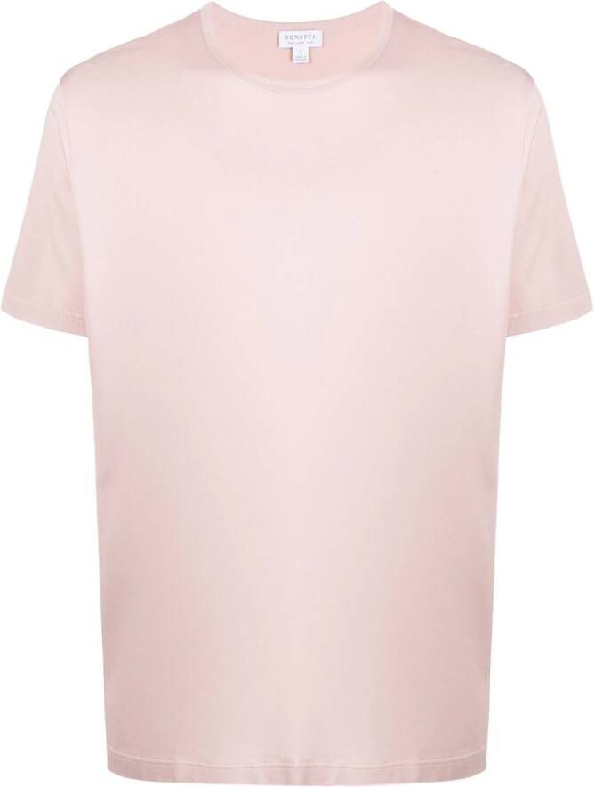 Sunspel T-shirt met ronde hals Roze