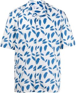 Sunspel Overhemd met bladerprint Beige