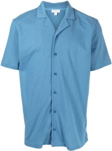 Sunspel Overhemd met korte mouwen Blauw