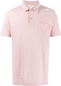 Sunspel Poloshirt met perforatie Roze