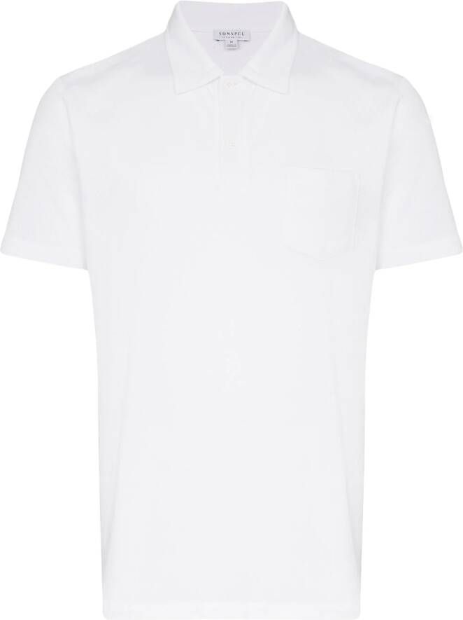 Sunspel Riviera poloshirt Wit