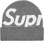 Supreme Gestreepte muts Zwart - Thumbnail 1