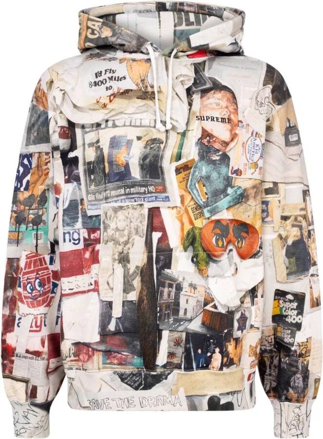 Supreme Hoodie met print Wit