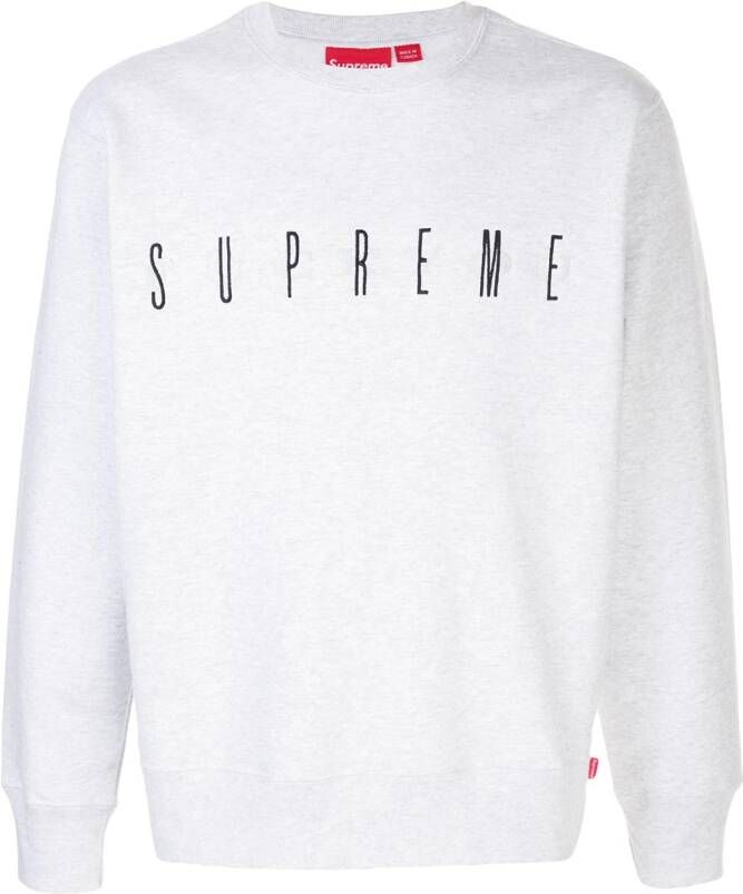 Supreme Sweater met geborduurd logo Grijs