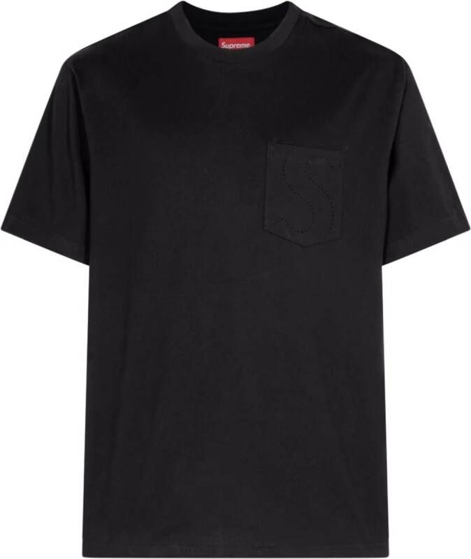 Supreme T-shirt met uitgesneden logo Zwart