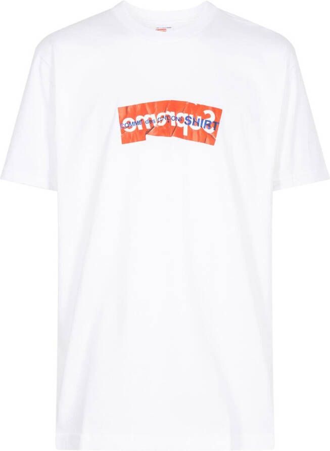 Supreme x CDG T-shirt met logo Wit