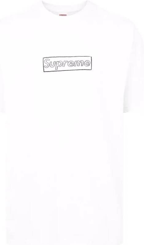 Supreme x KAWS T-shirt met logo Wit