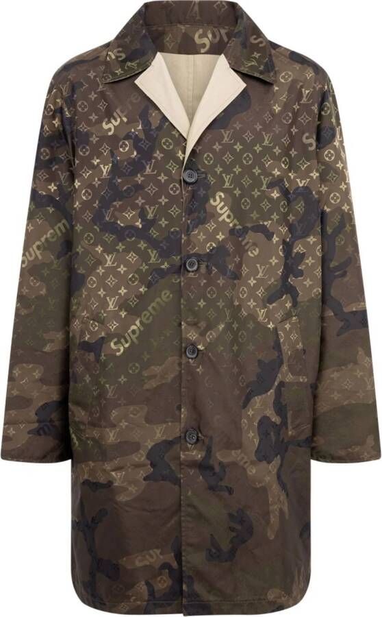 Supreme x Louis Vuitton omkeerbare trenchcoat Bruin
