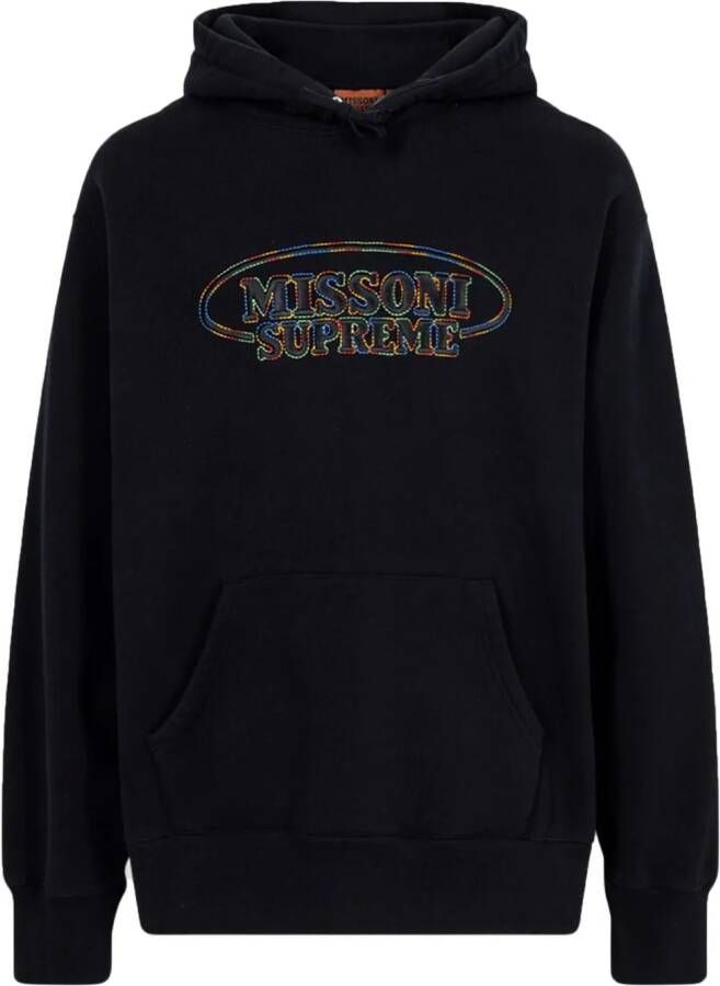 Supreme x Missoni hoodie met geborduurd logo Zwart