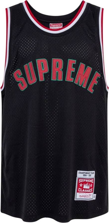 Supreme x Mitchell & Ness jersey met logoprint Zwart