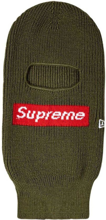 Supreme x New Era bivakmuts met logo Groen