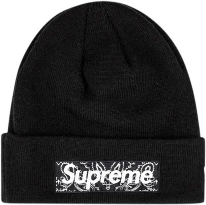 Supreme x New Era muts met logo Zwart