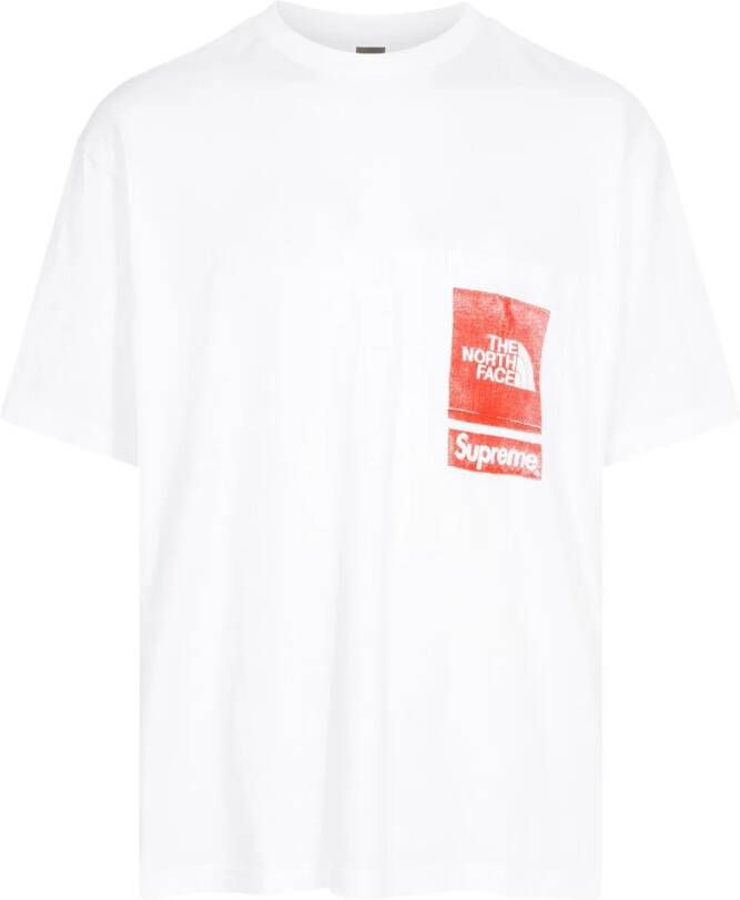 Supreme x TNF T-shirt met print Wit