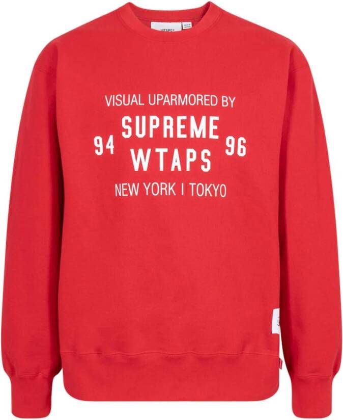 Supreme x WTAPS sweater met ronde hals Rood