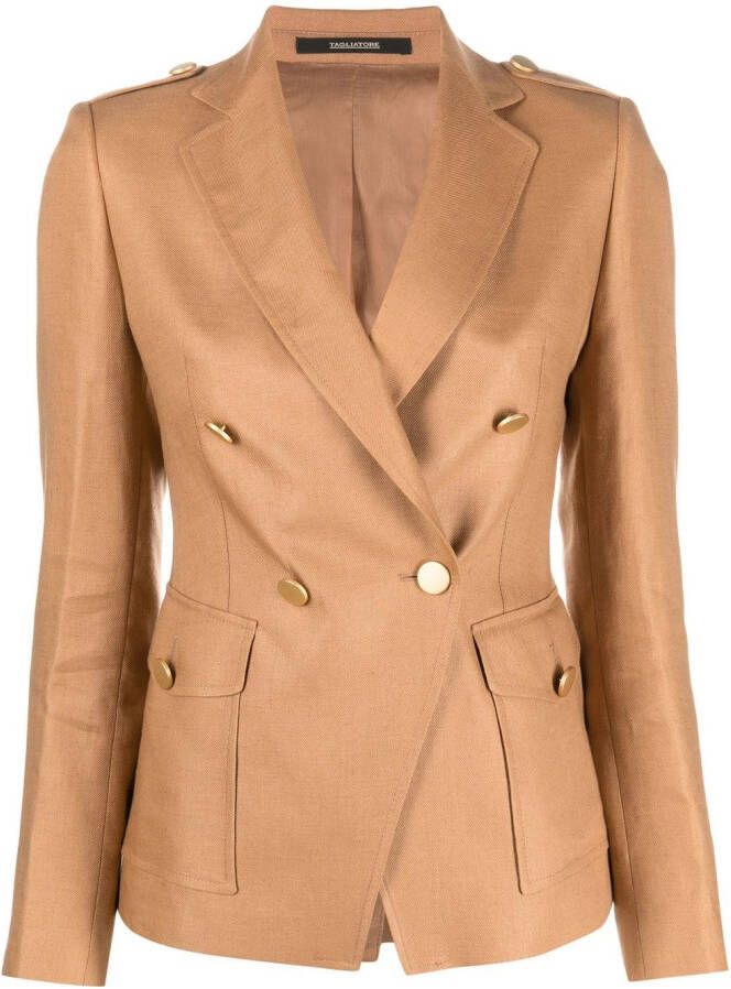 Tagliatore Blazer met dubbele rij knopen Bruin