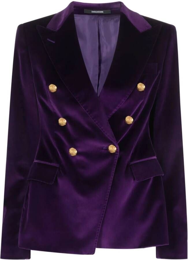 Tagliatore Blazer met dubbele rij knopen Paars