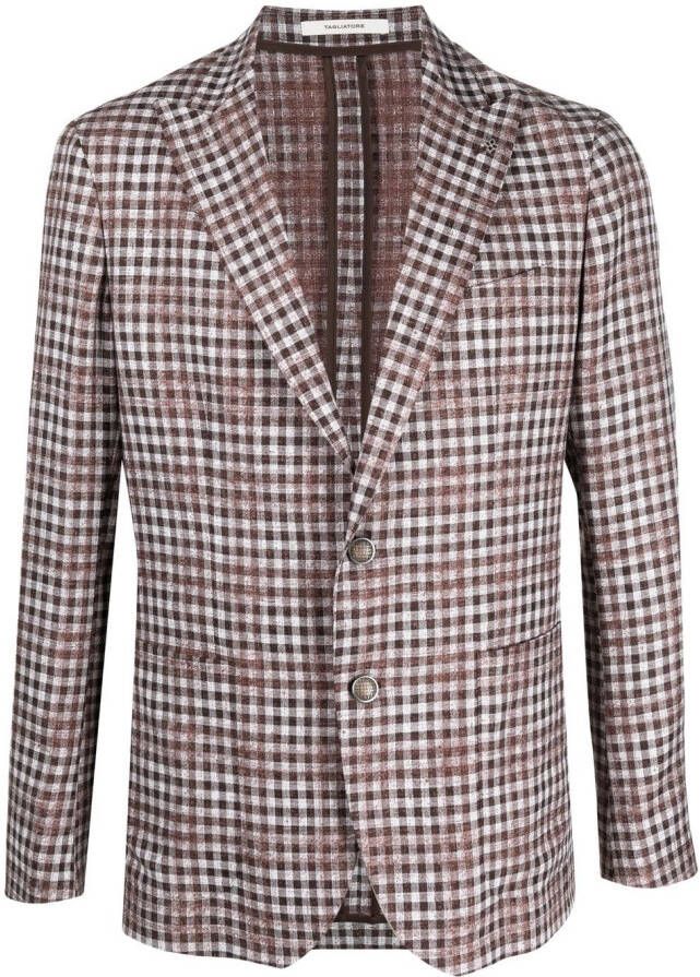 Tagliatore Blazer met gingham ruit Bruin