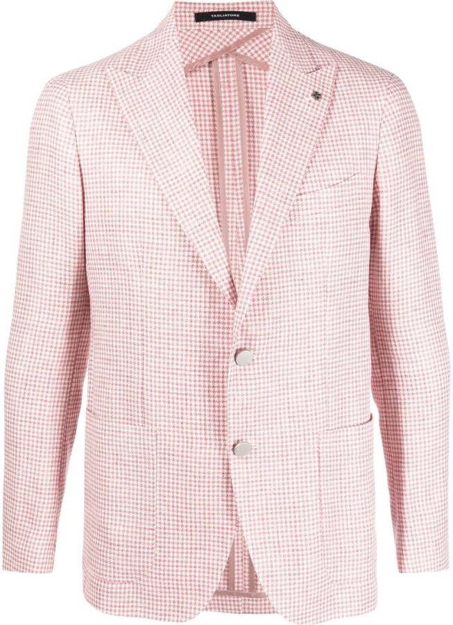 Tagliatore Blazer met pied-de-poule print Roze