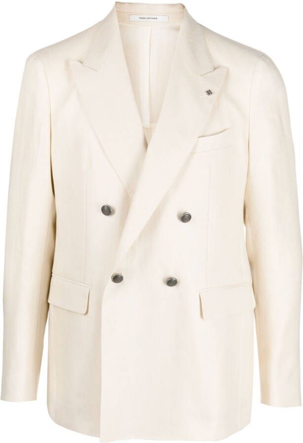 Tagliatore Linnen blazer Beige