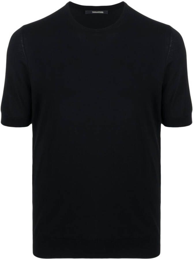 Tagliatore Fijngebreid T-shirt Zwart