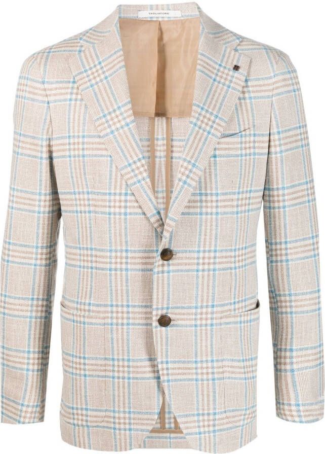 Tagliatore Geruite blazer Beige