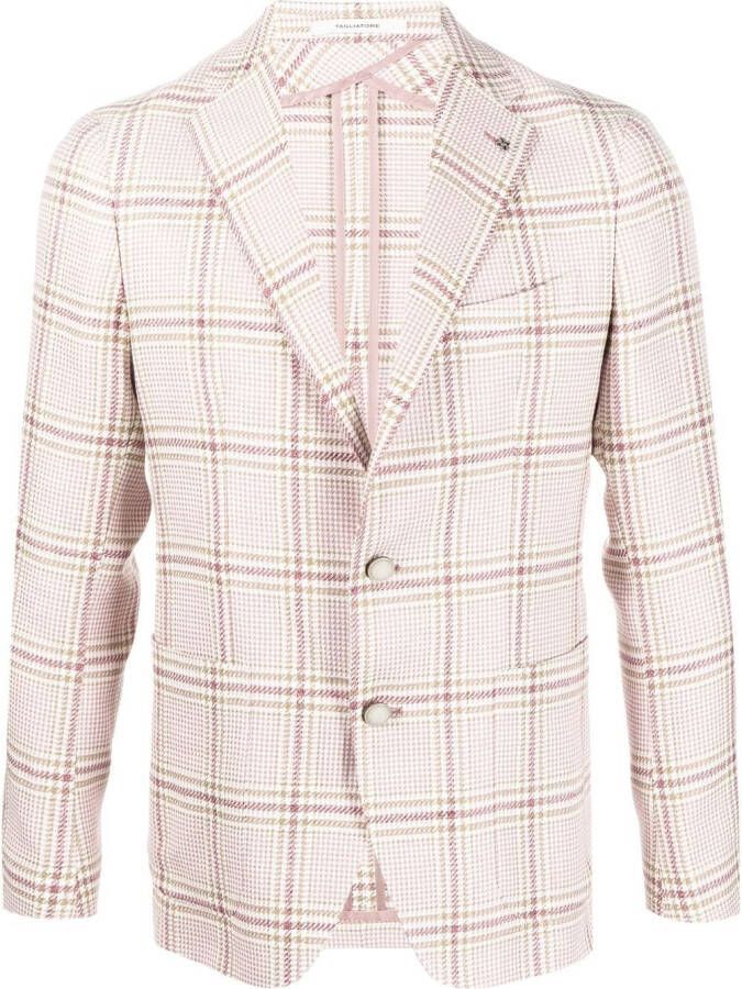 Tagliatore Geruite blazer Roze