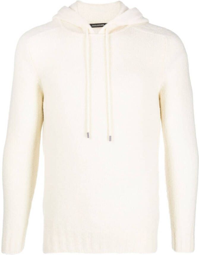Tagliatore Intarsia hoodie Wit