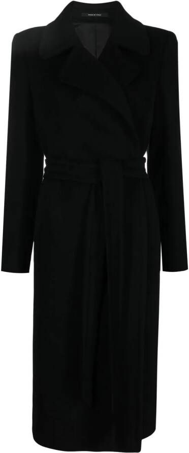 Tagliatore Mantel met enkele rij knopen Zwart