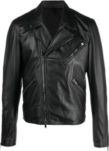 Tagliatore off-centre lambskin leather jacket Zwart