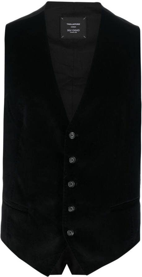 Tagliatore Gilet met enkele rij knopen Zwart