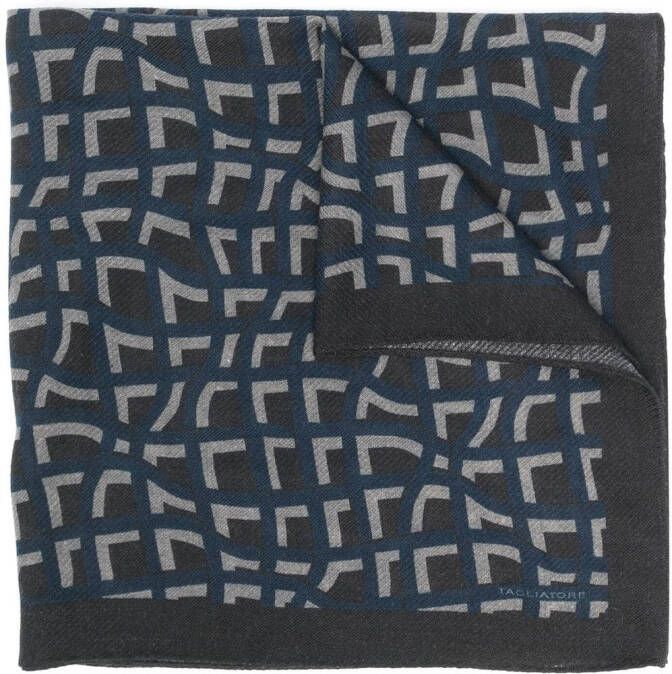 Tagliatore Sjaal met geometrische print Blauw