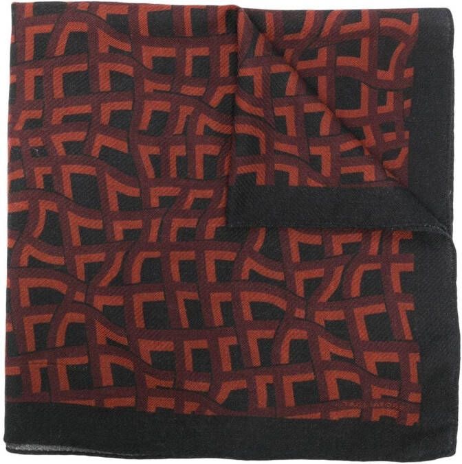 Tagliatore Sjaal met grafische print Zwart