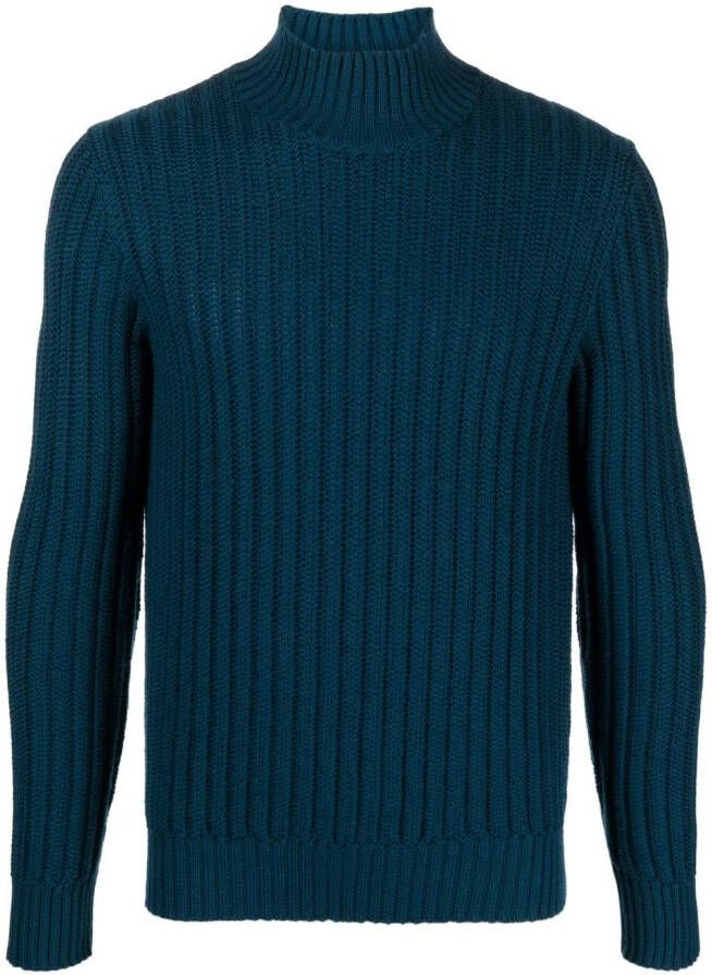 Tagliatore Sweater met rits Blauw