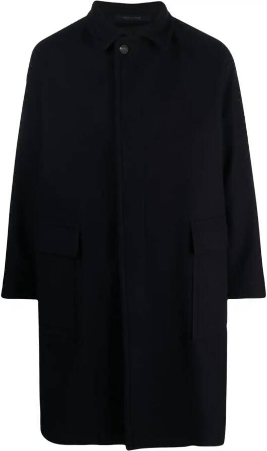 Tagliatore Mantel met enkele rij knopen Blauw