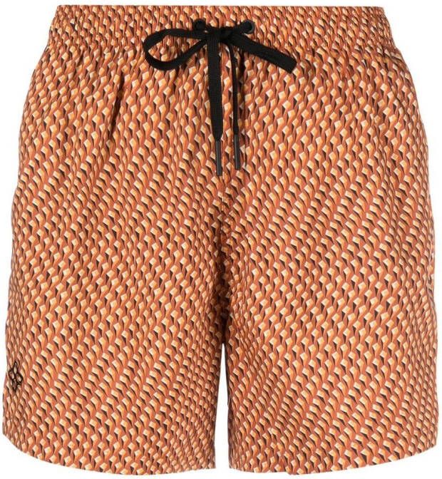 Tagliatore Zwembroek met geometrische print Oranje
