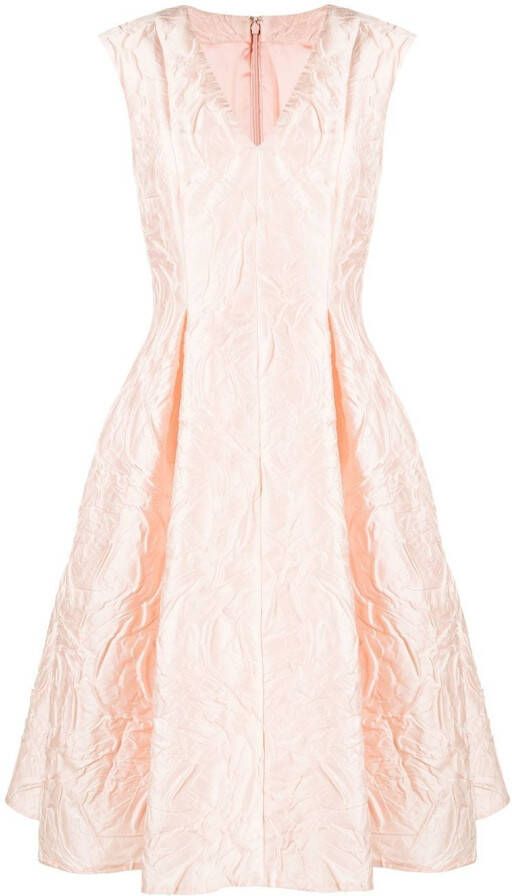 Talbot Runhof Jurk met jacquard Roze