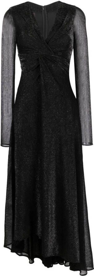 Talbot Runhof Maxi-jurk met metallic-effect Zwart