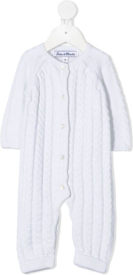 Tartine Et Chocolat Kabelgebreide romper Beige